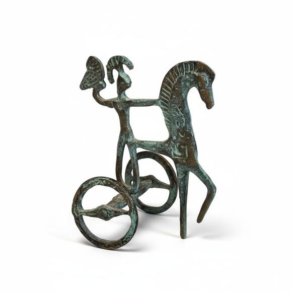 Etruscan Horse Chariot Athena Greek Turkish Roman Weinberg Style SML 4½"x3" EUC - Picture 1 of 13